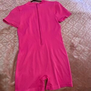Vibrant Pink Ribbed Romper